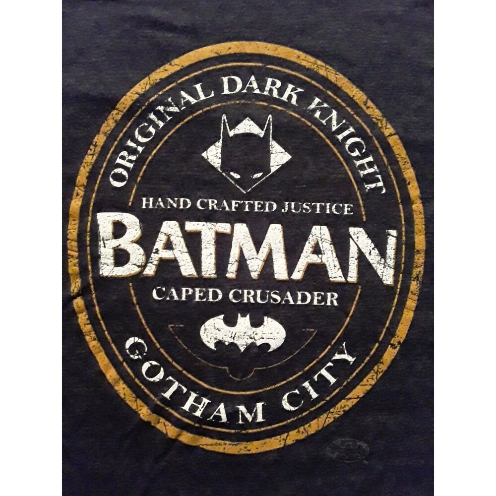 Batman  T Shirt " Original Dark Knight Hand Crafted Justice" Preowned  Sz M